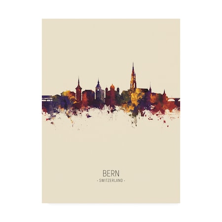 Michael Tompsett 'Bern Switzerland Skyline Portrait III' Canvas Art,24x32